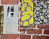 Lemon Utensil Holders Daisies Silverware Pouches Catcus Flowers Flatware Holders Pouches Camo Army Green Stars Tableware Holder Pouches