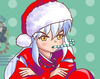 ANIME KERSTKAART, kerst anime fanart, Anime kerstkaart, anime wenskaart, handgemaakte anime kerstkaart, anime