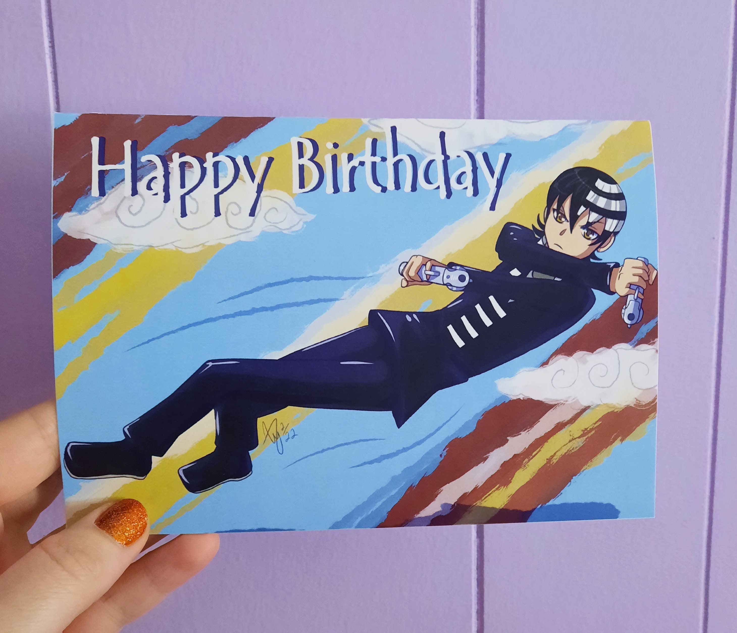 Anime Birthday Card: Original Fanart Greeting Card - Etsy UK