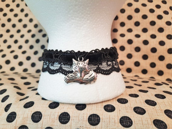 FOX CHOKER ADJUSTABLE Fox Necklace Fox Charm Choker Woodland