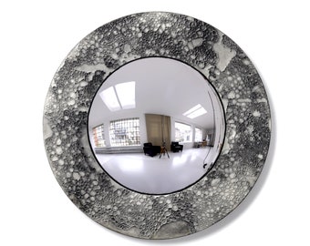 MOON Convex Mirror in Grijs | Maan, Textuur, Maan, Maan Decor, Ruimte Decor, Maan schilderij, Meteoor, Aarde, Planeten, Beton, Refelections