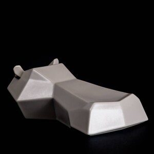 ceramic HIPPO sculpture, faceted animal, african animals statue, collectable gifts, jungle art nursery decor geometric bust home accessories