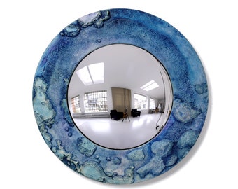 MOON Convex Mirror in Blauw | Maan, Textuur, Maan, Maan Decor, Ruimte Decor, Maan schilderij, Meteoor, Aarde, Planeten, Beton, Refelections