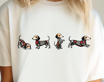 Sugar Skull png. Dachshunds png, Dia De Los Muertos Dachshund, Dog Design png, Digital Download, Sublimation png, DTF png, DTF file, PNG
