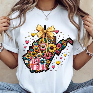 West Virginia png, Preppy Coquette Bow png, Shirt Design, Sublimation png, DTF png, DTF file, Trending png, Floral Shirt png, Preppy png