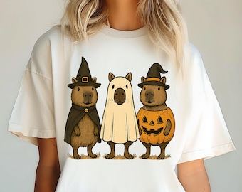 Capibara PNG, Halloween PNG, Capibara Halloween PNG, Sublimación PNG, Descarga digital, Archivo DTF, DTF, Camiseta de Halloween, Imprimible de Halloween