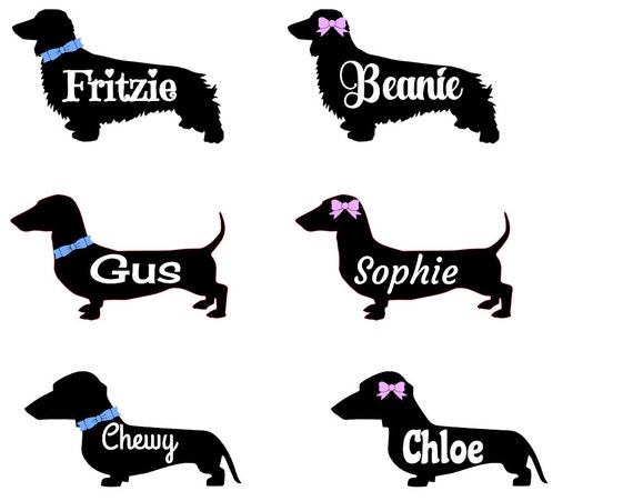 Personalized Dachshund Decals Long Haired Short Haired Etsy