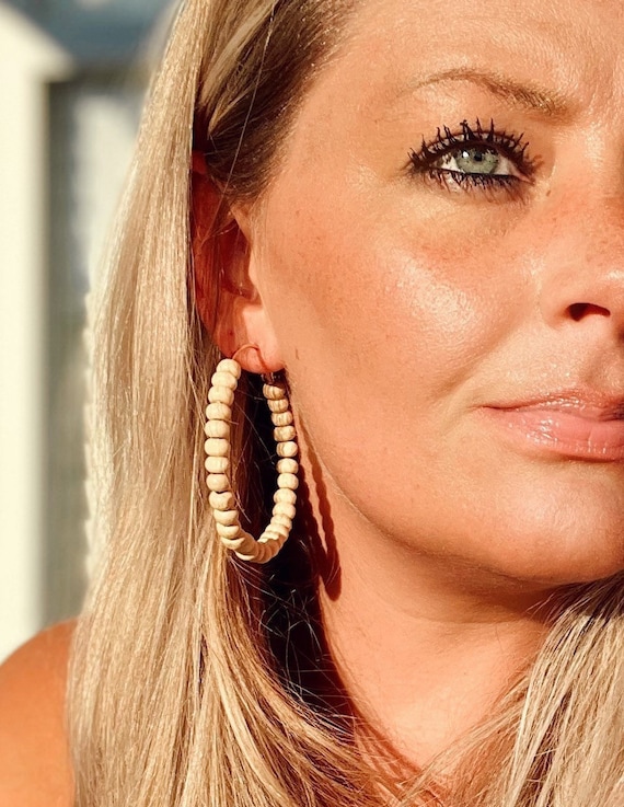 Rayna Beaded Hoops