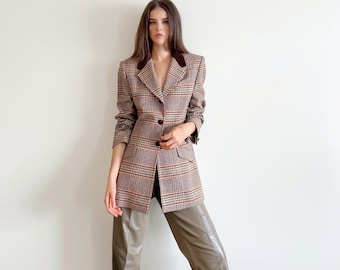 Vintage tweed  Pendleton wool blazer. 90s retro old money style blazer.