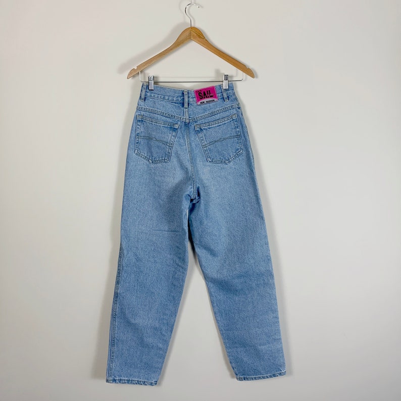 Vintage 90s high waisted patch jean. High Rise 1990s fly girl retro mom jeans. image 5