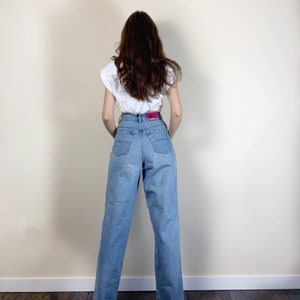 Vintage 90s high waisted patch jean. High Rise 1990s fly girl retro mom jeans. image 2