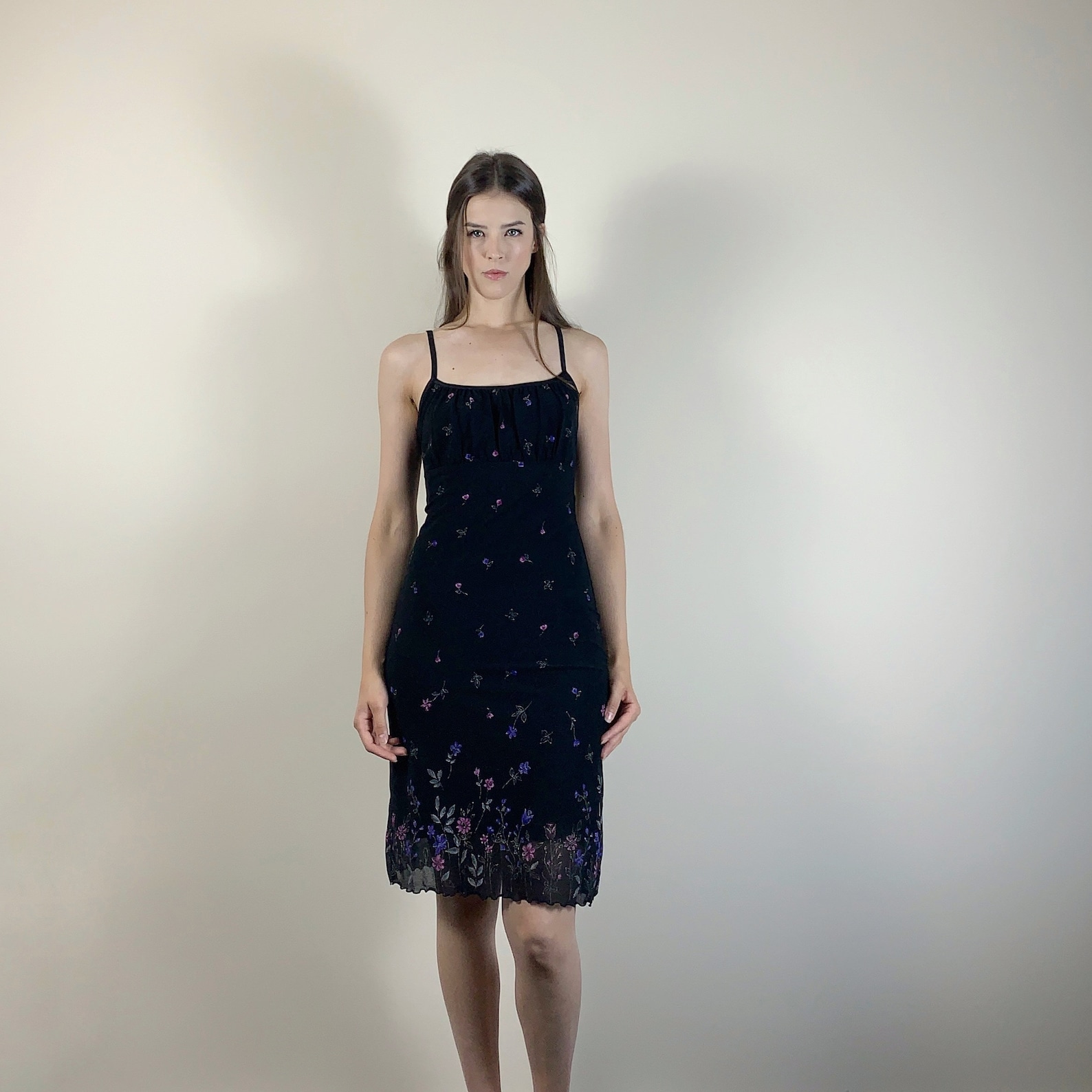 Vintage 2000s Y2K babydoll mesh dress with lettuce edge trim. Etsy