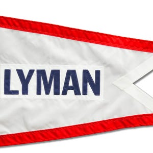 Lyman Boat Works burgee pennant flag  1930's - early 1950's