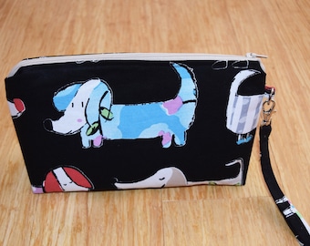 Dachshund Print Toiletries Bag/Cosmetic Bag