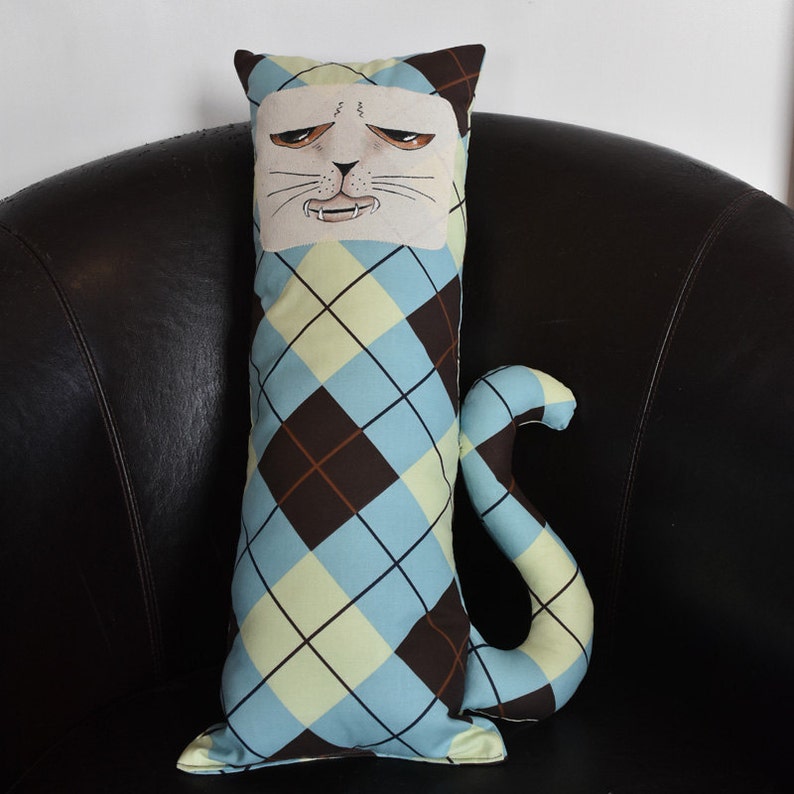 Grumpy Trevor the Cuddle Cat Pillow Toy