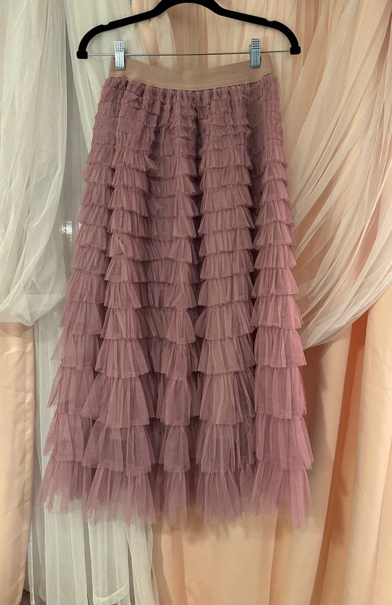 Ballerina mauve/purple tulle layered skirt with li