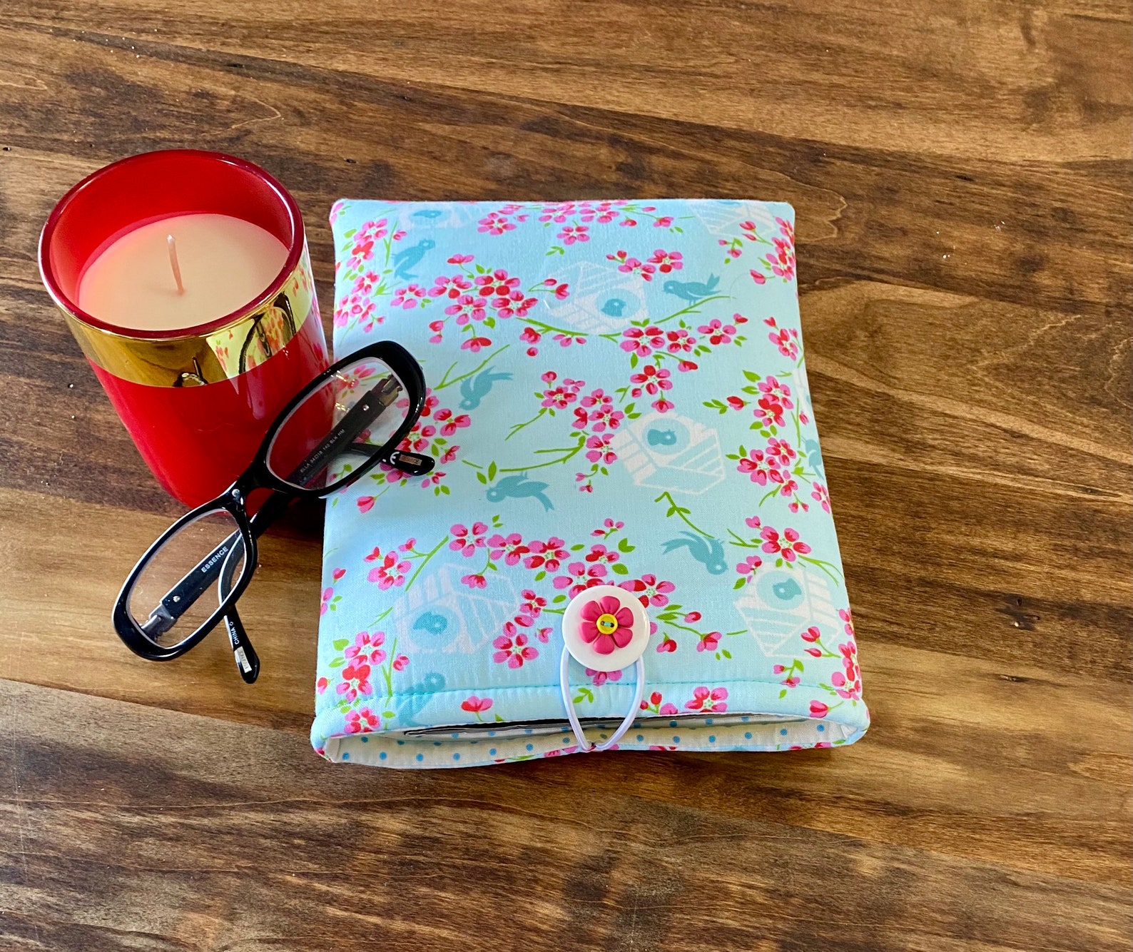 Book sleeve with closure Padded book sleeve Book Holder Etsy