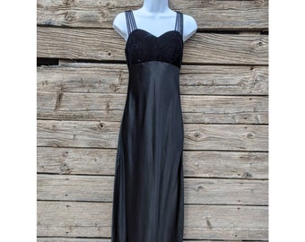 Retro Vintage 1990's Black Velvet and Satin Gown by All That Jazz