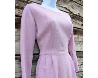 Vintage 1960s Handmade Pink Lurex Wiggle Dress