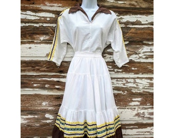 Rare Vintage 1950s Rickrack Patio Dress Set Made in Old Santa Fe by Ganscraft