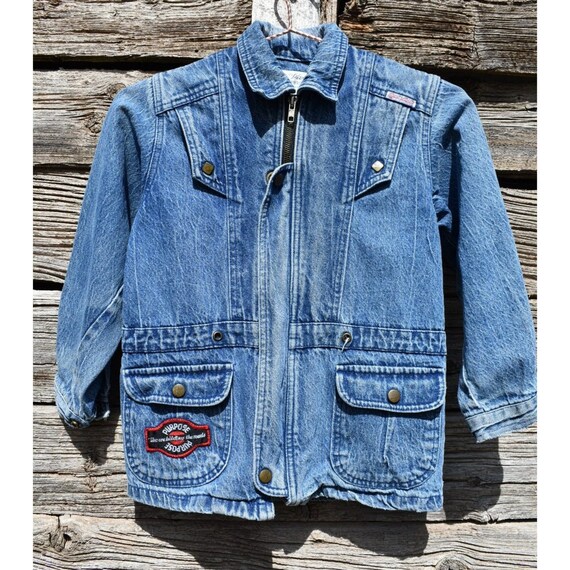 Boho Hippie Kids Upcycled Denim Jacket Size 6/6x