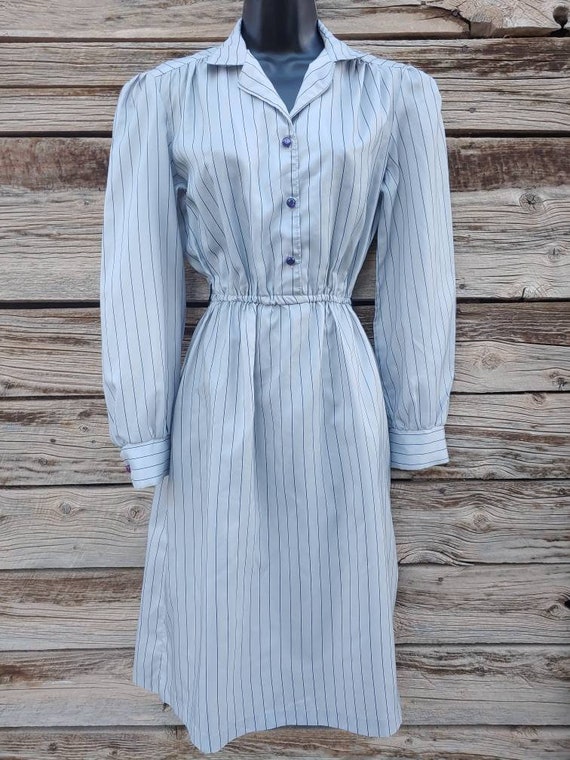 Retro Vintage 1980s Striped Shirtdress by Jen-Jen 