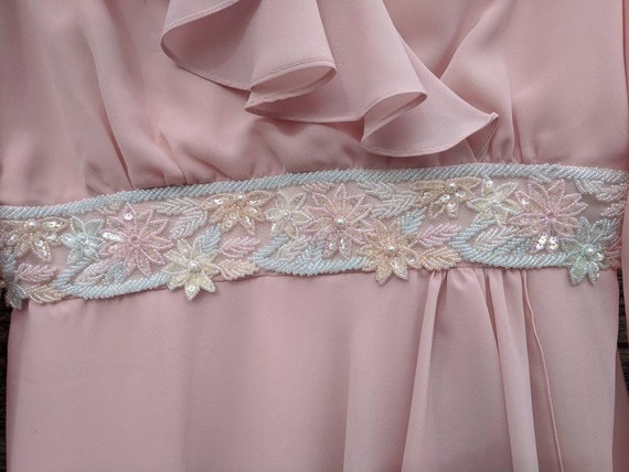 Vintage 1980's Abby Kent Mauve Pink Semiformal Dr… - image 3