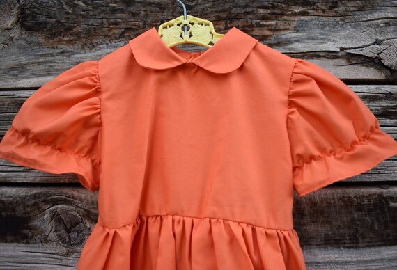 Vintage 1960s Handmade Orange Toddler Dress - image 3