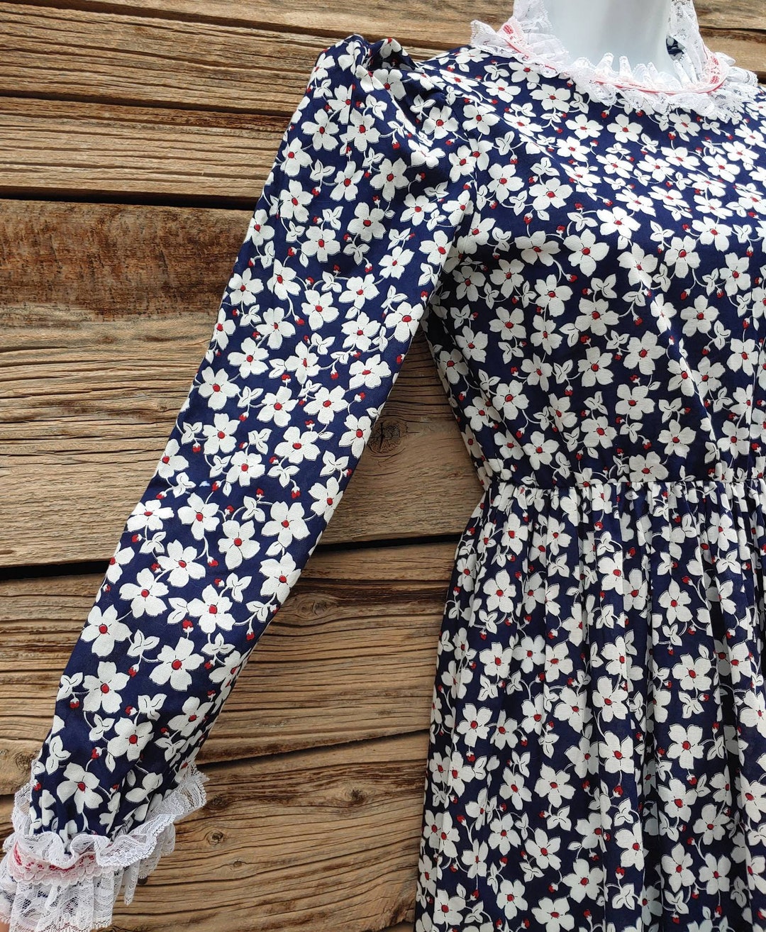 Vestido Floral De Manga Larga Con Cuello En V Para Mujer - Koton - Diseño 9D9 Negro - Talla XL