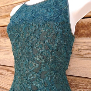Retro Vintage 1990s Green Gunne Sax Metallic Mini Dress image 2