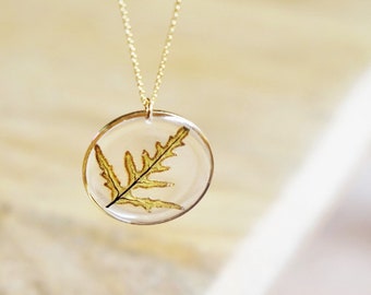 Fern necklace, Cheilanthes argentea, Circle pendant, Pressed fern pendant, Bohemian jewelry, Natural necklace, Resin plant pendant