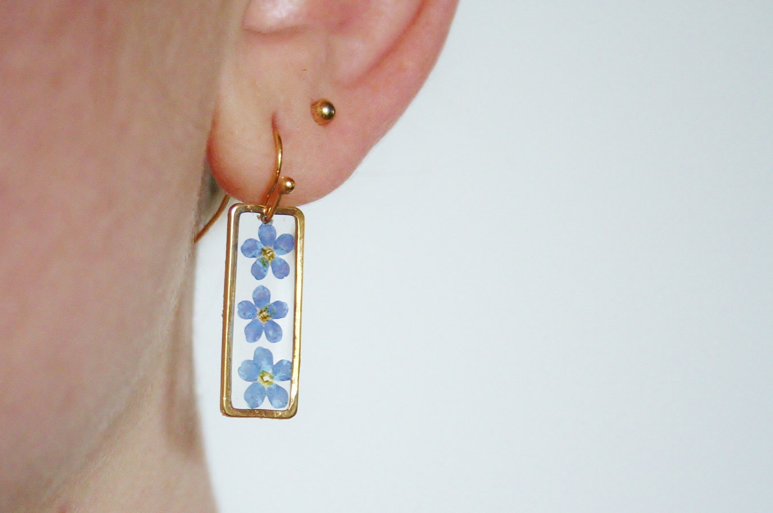 Gold forget me not earrings Clearance