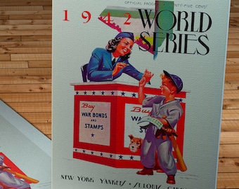 1942 Vintage Yankees-Cardinals World Series Program - Canvas Gallery Wrap