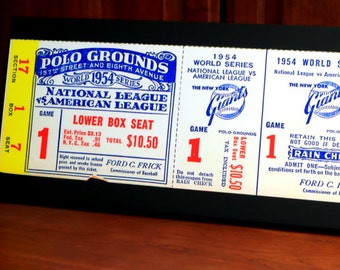 1954 Vintage New York Giants - Cleveland Indians World Series Ticket - Game 1 (The Catch) - Canvas Gallery Wrap