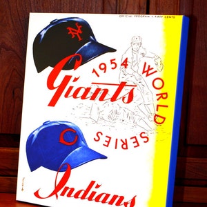 Canvas Gallery Wrap, 1954 Vintage New York - Cleveland World Series Program Cover, Wall Art Decor, Sports Memorabilia, Baseball Fan