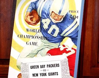 1961 Vintage Green Bay Packers - New York Giants World Championship Football Program - Canvas Gallery Wrap