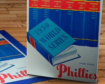 1950 Vintage New York Yankees - Philadelphia Phillies World Series Program - Canvas Gallery Wrap