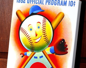 1952 Vintage Los Angeles Angels -Wrigley Field Program - Canvas Gallery Wrap