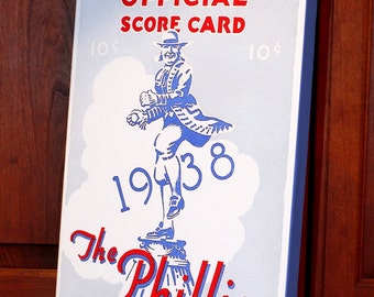 1938 Vintage Philadelphia Phillies Score Card - Canvas Gallery Wrap