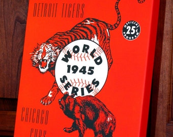 1945 Vintage Detroit Tigers - Chicago Cubs World Series Program - Canvas Gallery Wrap