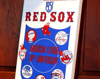 1951 Vintage Boston Red Sox Program - Canvas Gallery Wrap