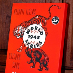 1945 Vintage Detroit Tigers - Chicago Cubs World Series Program - Canvas Gallery Wrap