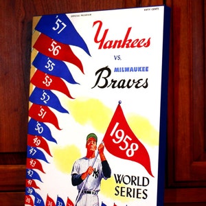 1958 Vintage New York Yankees - Milwaukee Braves World Series Program - Canvas Gallery Wrap