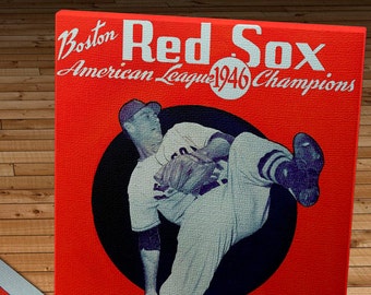 1946 Vintage Boston Red Sox American League Champions Program - Canvas Gallery Wrap