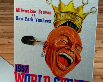 1957 Vintage Milwaukee Braves - New York Yankees World Series Program - Canvas Gallery Wrap