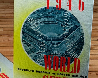 1946 Vintage Brooklyn Dodgers - Boston Red Sox World Series Program (Phantom)  - Canvas Gallery Wrap