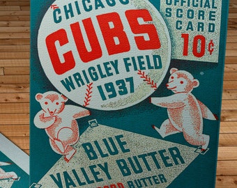 1937 Vintage Chicago Cubs Baseball Program - Canvas Gallery Wrap