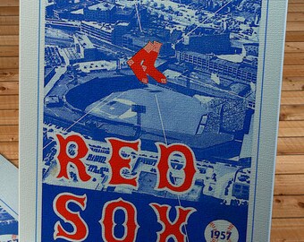 1957 Vintage Red Sox Program - Canvas Gallery Wrap