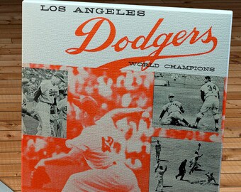 1960 Vintage Los Angeles Dodgers - Memorial Coliseum Program  - Canvas Gallery Wrap