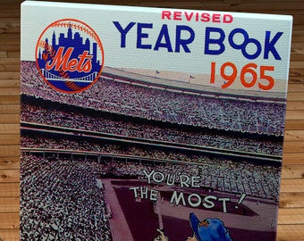 1965 Vintage New York Mets Yearbook Program Cover - Canvas Gallery Wrap